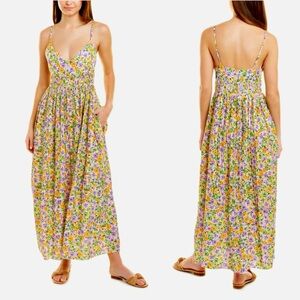 Nicholas Susan Linen Maxi Dress in Whistledown Floral size L Long Sundress